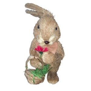 Sisal Bunny holding Basket By Northlight Spring Easter Decor  15 In Adorable